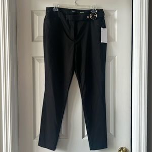 NWT Ivanka Trump trousers with gold buckle detail.
